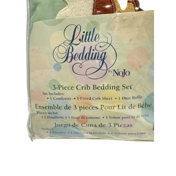 Nojo Safari Jungle Babies 3 Pc Crib Bed Set Elephant Monkey Giraffe Zebra Lion - Picture 3 of 3